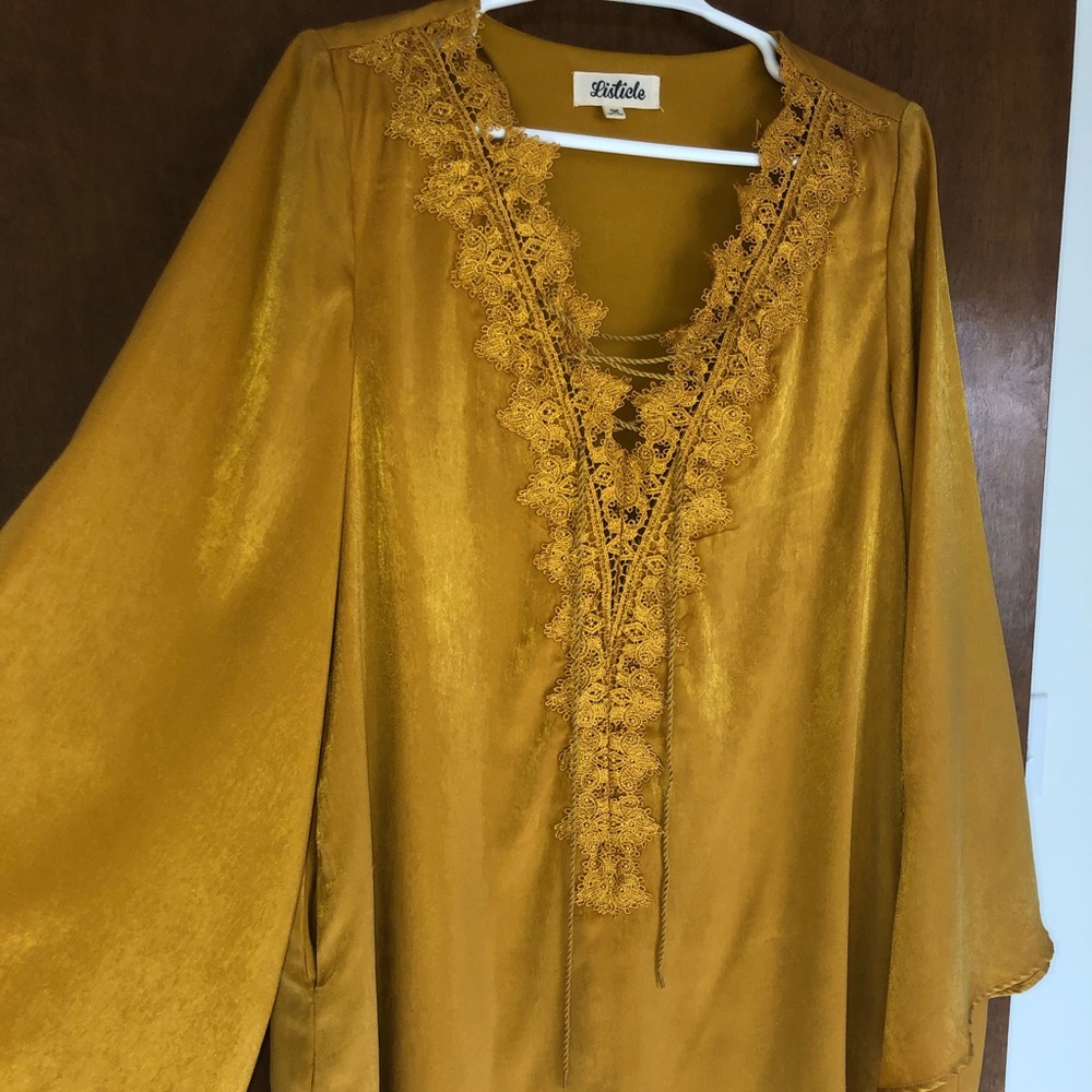 Mini dress mustard yellow